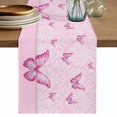thumbnail image 1 of Pink Floral Butterflies Table Runner 72 Inches, Abstract Art Vintage Botanical Bed Runner Dresser Scarves Tabletop for Indoor Outdoor Parties/Ceremony/Banquet, 18" x 72", 1 of 9