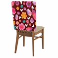 thumbnail image 1 of Pink Floral Chair Covers Set of 1 Watercolor Flower Heart Rustic Plant Country Chair Back Covers Stretch Removable Washable Slipcovers Protector for Dining Room Kitchen Party Decor, 1 of 9