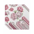 thumbnail image 1 of Pink Floral Cloth Napkins Set of 6 Reusable Dinner Napkins, Spring Summer Modern Flower Leaf Cocktail Napkin Washable Table Napkins for Wedding/Holiday Party/Baby Shower 20"x20", 1 of 7