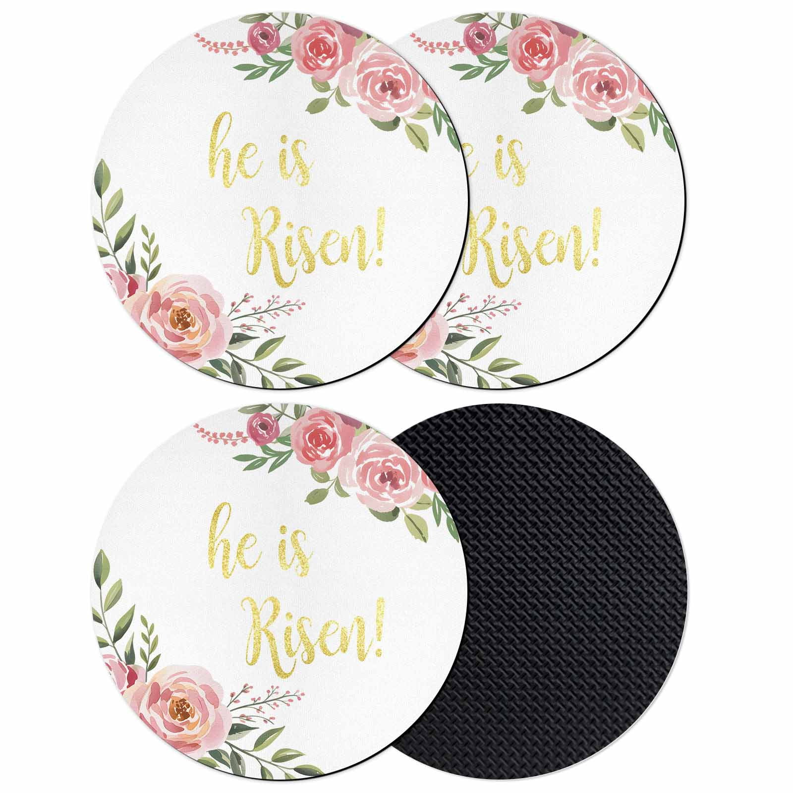Pink Coaster Set Pink Floral Coasters Set of 4, Absorbent Coasters for Drinks, Spring ...