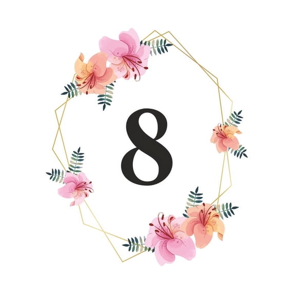 Pink Floral Design Table Number Cards Double Sided Party Table Numbers for Reception Baby Shower Anniversary Birthday Bridal Party 4x6 40 Pcs