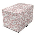thumbnail image 1 of Pink Floral Dog Crate Cover, Spring Pattern with Magnolia Flowers and Leaves, Easy to Use Pet Kennel Cover Small Dogs Puppies Kittens, 7 Sizes, Pink Grey, by Ambesonne, 1 of 6
