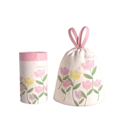 Pink Floral Drawstring Trash Bags, 10 Count Small Disposable Bags for Home and Kitchen, Thick Leakproof Kitchen Trash Bags for Everyday Household
