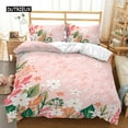 thumbnail image 1 of Pink Floral Duvet Cover Cherry Blossoms Style Theme Bedding Set Spring Landscape Quilt Cover for G, 1 of 5