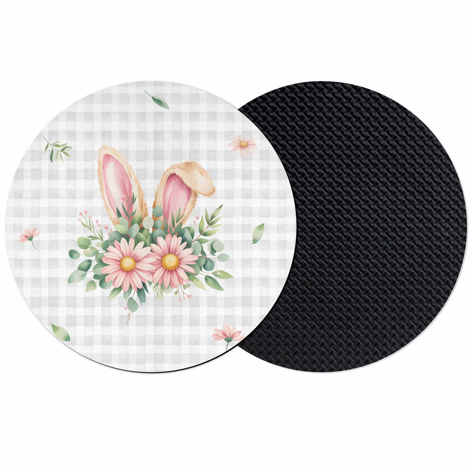 Pink Coaster Set Pink Floral Easter Coasters Set of 2, Absorbent Coasters for Drinks ...