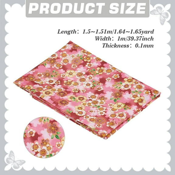 Pink Floral Fabric 59 Inch Wide Flower Patchwork Retro Sewing Fabrics Printed Craft Quilting Fabrics for DIY Crafts Sewing Clothing Bags Tablecloth Home Decor 1 Yard