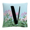 thumbnail image 1 of Pink Floral Garden Letter Illustration V By Abc 16 X 16 Decorative Throw Pillow, 1 of 5