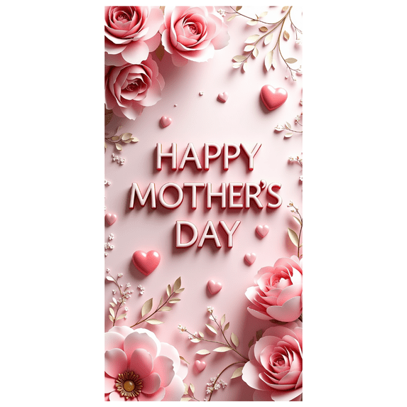 Pink Floral Happy Mothers Day Background Backdrop Banner Party Supplies Decorations for Family Gatherings Photo Shoots Home Decor Celebrations