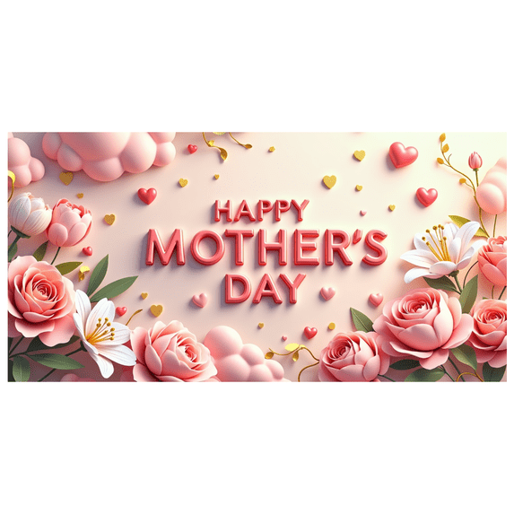 Pink Floral Happy Mothers Day Background Backdrop Banner Party Supplies Decorations for Family Gatherings Photo Shoots Home Decor Celebrations