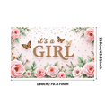 thumbnail image 1 of Pink Floral It's a Girl Banner Butterfly Theme Flower Design for Baby Shower Girls Party Gender Reveal Celebration, 1 of 8