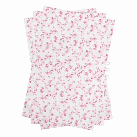Pink Floral Kitchen Towels Set of 3, Water Absorbent Dish Towel, Retro Blossom Flower Botanical Country Decorative Hand Towels - Quick Drying Cloth for Cooking Baking, 18x28 Inch