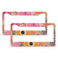 thumbnail image 1 of Pink Floral License Plate Cover 2 Pcs Set Pink Flowers And Leaves License Plate Frames Cover Holders for Women 2 Holes Aluminum License Plate Frames, 1 of 6
