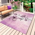 thumbnail image 1 of Pink Floral Outdoor Rug for Patio/Deck/Porch, Non-Slip Large Area Rug 6 x 9 Ft, Vintage Botanical Gradient Pastel Painting Indoor Outdoor Rugs Washable Area Rugs, Reversible Camping Rug Carpet Runner, 1 of 8