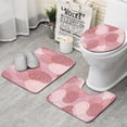 thumbnail image 1 of Pink Floral Pattern Bathroom Rugs Sets 3 Piece,Toilet Cover Set,Absorbent Non Slip Bathroom Mats Sets with U-Shaped Contour Rug Toilet Rug Set, 1 of 5