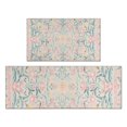 thumbnail image 1 of Pink Floral Pattern Kitchen Rugs Sets Of 2,Anti Fatigue Kitchen Mat Rugs Non Slip Washable,Decorative Kitchen Floor Mats for Kitchen,Sink,Laundry,17"x30"+17"x47", 1 of 7
