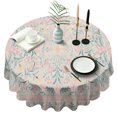 thumbnail image 1 of Pink Floral Pattern Round Tablecloth 60"x60",Wrinkle Wipeable Table Cloth for Kitchen Dining Room Picnic Patio Party, 1 of 6