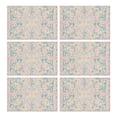 thumbnail image 1 of Pink Floral Pattern Summer Placemats Table Placemats Set Of 6-Linen Kitchen Washable Placemats Table Mats 11.8"x17.7" Non-Slip Heat Resistant, 1 of 5