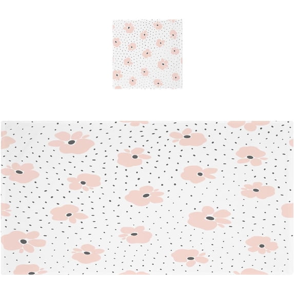 Pink Floral Pattern Towels Highly Absorbent Cotton Towels 2 Pack, Premium Spa & Hotel Quality Quick Dry Towel Set,54" x 27"