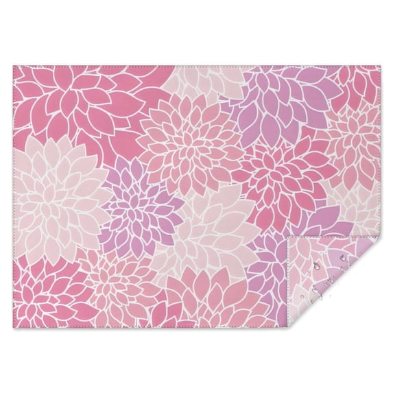 Pink Floral and Petal Pattern Rectangle Tablecloth 60"x84",Waterproof Polyester Rectangle Table Cloth, Wipeable Spillproof Polyester Tablecloth for Dining, Camping, Indoor and Outdoor