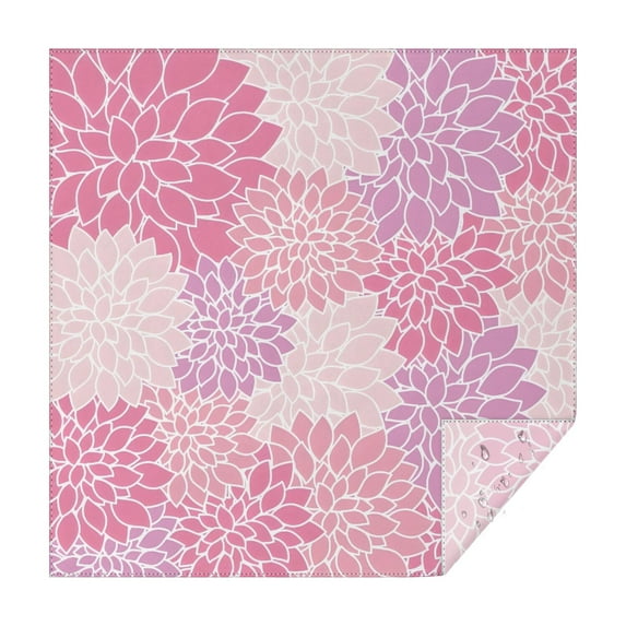 Pink Floral and Petal Pattern Square Tablecloth,Waterproof Square Table Cover,Wipeable Spillproof Washable Table Cover for Home Kitchen Party Decor 42"X42"(107x107cm)