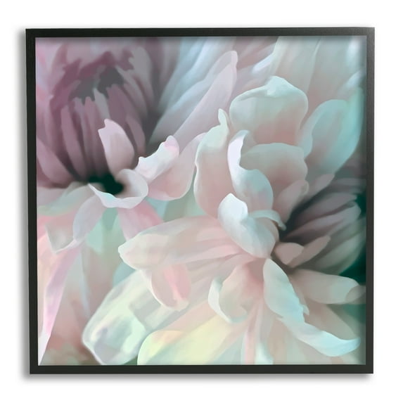 Pink Floral Petal Study Blush Tone Flowers Botanical & Floral Framed Art Print Wall Art, 17x17