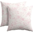 thumbnail image 1 of Pink Floral Pillow Covers 16x16 Inch Set of 2 Light Pink and Cream Chinoiserie Flower Outdoor Decorative Throw Pillows Vintage Rustic Toile Pillowcases Cushion Covers for Couch Home Decor, 1 of 4