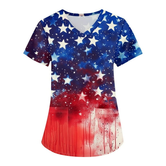 Pink Floral Scrubs For Nurses, Polyester-Spandex Workwear Loose Fit Scrub Shirts Nurses Colourful Print Tops Printed Women Vintage Dress Dresses Summer 2025 Womens Casual Ah Vermilion