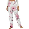 thumbnail image 1 of Pink Floral Seamless Pattern Winter Female Pants Flannel High Waist Women Pants Lady Warm Straight Leg Plush Trousers, 1 of 7