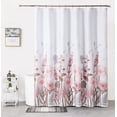 thumbnail image 1 of Pink Floral Shower Curtain for Bathroom，Romantic Colorful Flowers Plants Decorative Waterproof Curtains with Hooks,(72" Wx72 H), 1 of 9