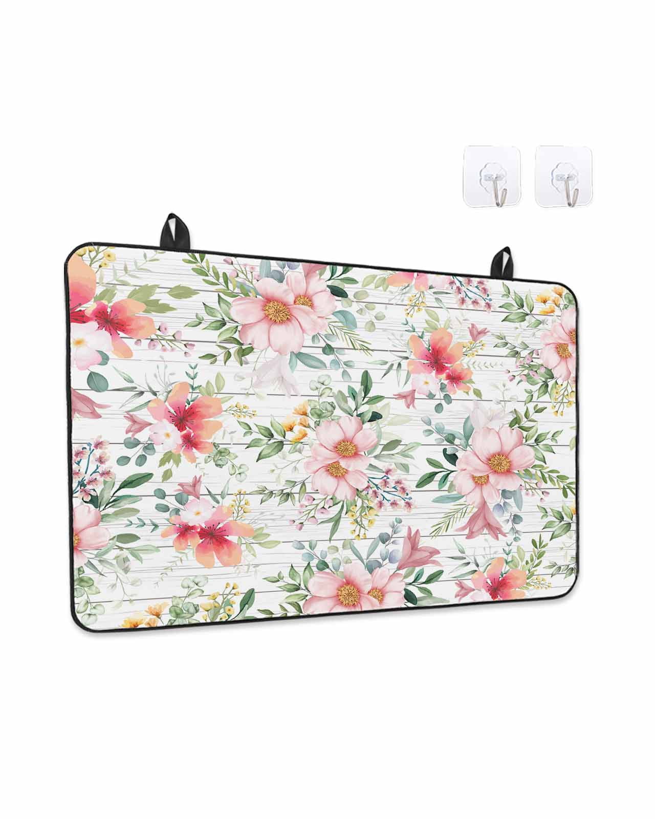 Pink Floral Stove Top Covers for Electric Stove, Kitchen Glass Ceramic ...