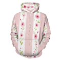 thumbnail image 1 of Pink Floral Stripes Pattern_1 Men's Women New Sweatshirt Hoodie Men's Plus Size Sweatshirt Hooded Sweatshirt 3d Printed Street Men's Cloth, 1 of 6