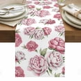 thumbnail image 1 of Pink Floral Table Runner - 60 Inch Long, Kitchen Dining Table Runner Dresser Scarves, Spring Summer Modern Flower Leaf Farmhouse Decor for Coffee Tables Wedding Party Banquet, 1 of 8