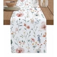 thumbnail image 1 of Pink Floral Table Runner 70 Inches, Farmhouse Watercolor Spring Flowers Herbs Bed Runner Dresser Scarves Tabletop for Indoor Outdoor Parties/Ceremony/Banquet, 13" x 70", 1 of 8