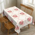 thumbnail image 1 of Pink Floral Tablecloth Vintage Flower Table Cloth Aesthetic Floral Rectangle Tablecloth 60×84 Inch Farmhouse Washable Table Cover for Kitchen Dining Room Party Decoration, 1 of 8