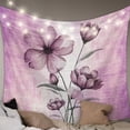 thumbnail image 1 of Pink Floral Tapestry for Bedroom Wall Hanging Tapestry, Vintage Botanical Gradient Pastel Painting Ceiling Backdrop Tapestries Poster Blanket Wall Decor for Teens Room Living Room Dorm 39" x 59", 1 of 8