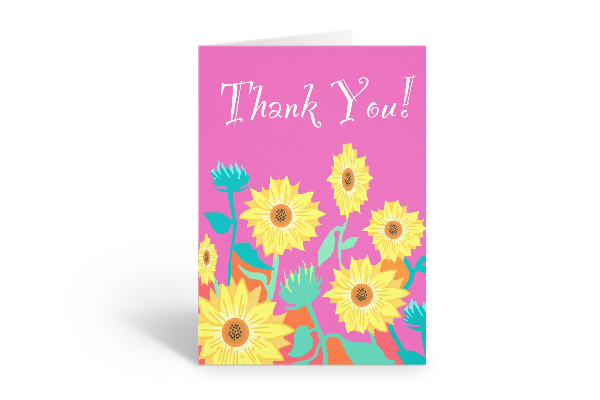 Pink Floral Thank You Note Card - 10 Cards and Envelopes - 14118 ...