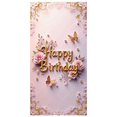 thumbnail image 1 of Pink Floral Themed Happy Birthday Banner Background Backdrop Party Supplies for Birthday Decoration Photography Props Party Decorations Birthday Party Setup Celebrations, 1 of 7