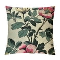 thumbnail image 1 of Pink Floral Throw Pillow Cover Elegance Wreath Paris Eiffel Tower Plant Botanical Beautiful Leaves Pillow Case Decorative Men Women Boy Girl Room Cushion Cover for Home Couch Bed, 1 of 5