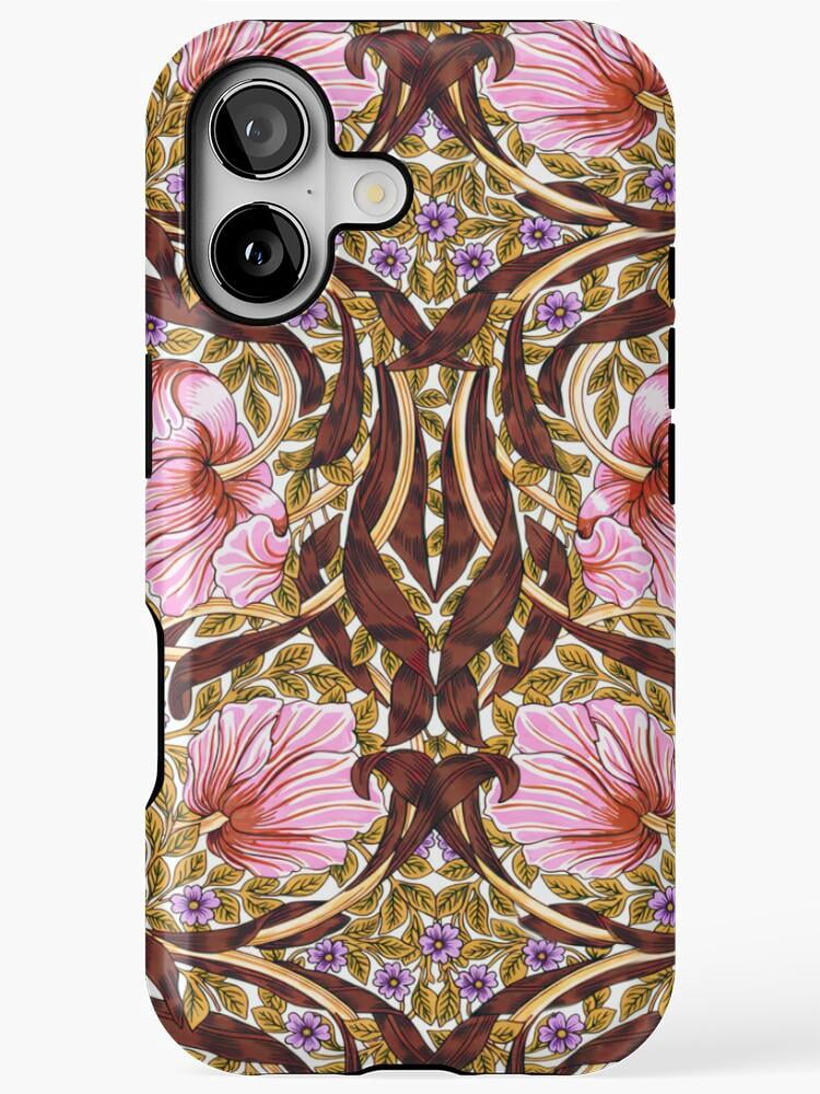 Pink Floral Vine Tough Case for Apple iPhone, Dual-Layer Polycarbonate ...