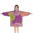 thumbnail image 1 of Pink Floral and Petal Pattern Blanket Hoodies for Kids 6-13YR Oversize Wearable Blanket Hoodies for Boys Girls Teens, 1 of 7