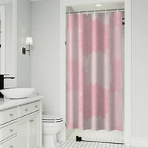 Pink Floral and Petal Pattern Shower Curtain 36"x72" ,Bathroom Decorative Shower Curtains Set with 12 Hooks,Modern Waterproof Washable Shower Curtain