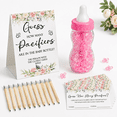 Pink Pacifier Image Pink Flower 512 Shower Game Guess Pacifiers Sign Party Supplies Set ...