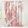 thumbnail image 1 of Pink Flower Beige Background Blackout Curtains for Living Room Bedroom 55W x 72/84L Insulated Window Drapes 2 Panels, 1 of 6