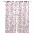 thumbnail image 1 of Pink Flower Blackout Curtains 84 Inches Long, Vintage Farmhouse Boho Leaf Spring Solid Thermal Insulated Black Out Curtains, Darkening Window Curtain Drapes for Bedroom Living Room 42"x84" 2 Panels, 1 of 8