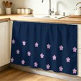 thumbnail image 1 of Pink Flower Cabinet Curtain 32"Wx55"L, Dustproof Pantry Door Curtain with Self Adhesive Tape, Japanese Style Floral Navy Blue Tall Storage Cover Privacy Drape for Bathroom Kitchen Laundry Room, 1 of 9