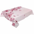 thumbnail image 1 of Pink Flower Cherry Blossoms White Tablecloths Waterproof Kitchen Items Coffee Table For living Room, 1 of 5