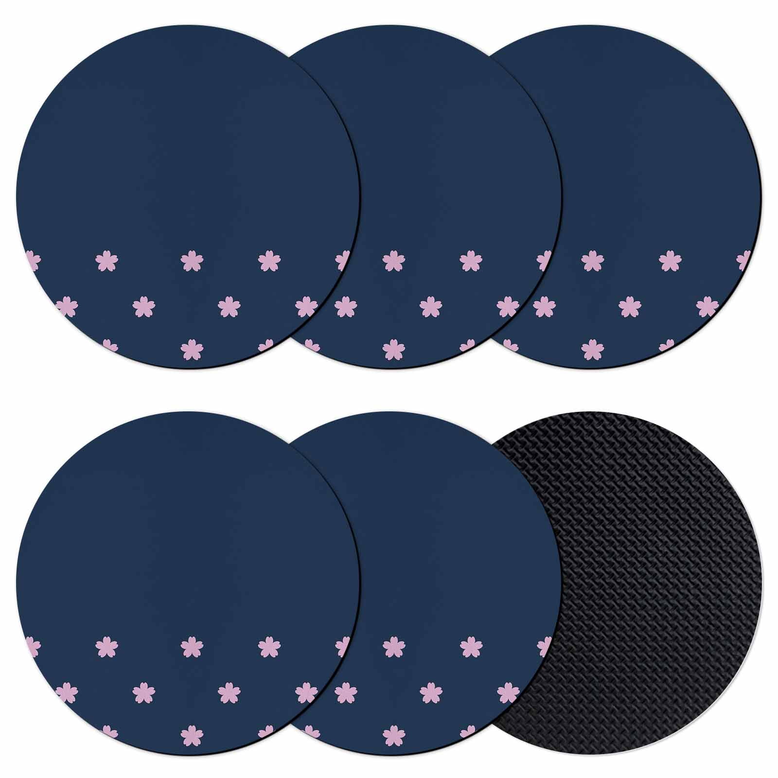 Pink Coaster Set Pink Flower Coasters Set of 6, Absorbent Coasters for Drinks, Japanese ...