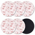 thumbnail image 1 of Pink Flower Coasters Set of 6, Absorbent Coasters for Drinks, Watercolor Floral Botanical Line Drawing Print Coaster for Desk Coffee Table Protection, Home Decor House Warming Gifts 4", 1 of 8