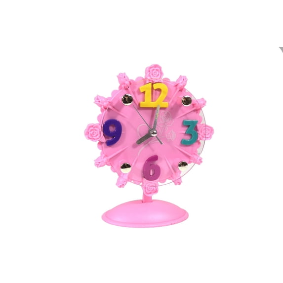 Pink Flower Design Stand up Tabletop Clock HOME-Clock 7