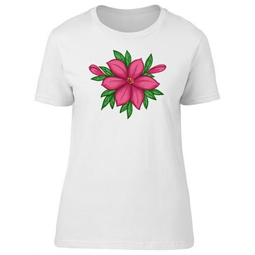 Pink Flower Drawing T-Shirt Women -Image by Shutterstock, Female XX-Large